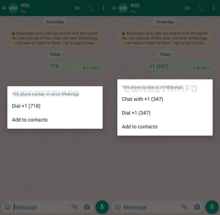 whatsapp new feature 1 768x749 1 - واتس اپ چت کردن با شماره‌های جدید را آسان‌تر می‌کند