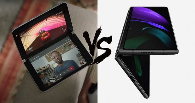 Microsoft Surface Duo Samsung Galaxy Z Fold 2 Comparison - بیل گیتس مدل گوشی خود را فاش کرد